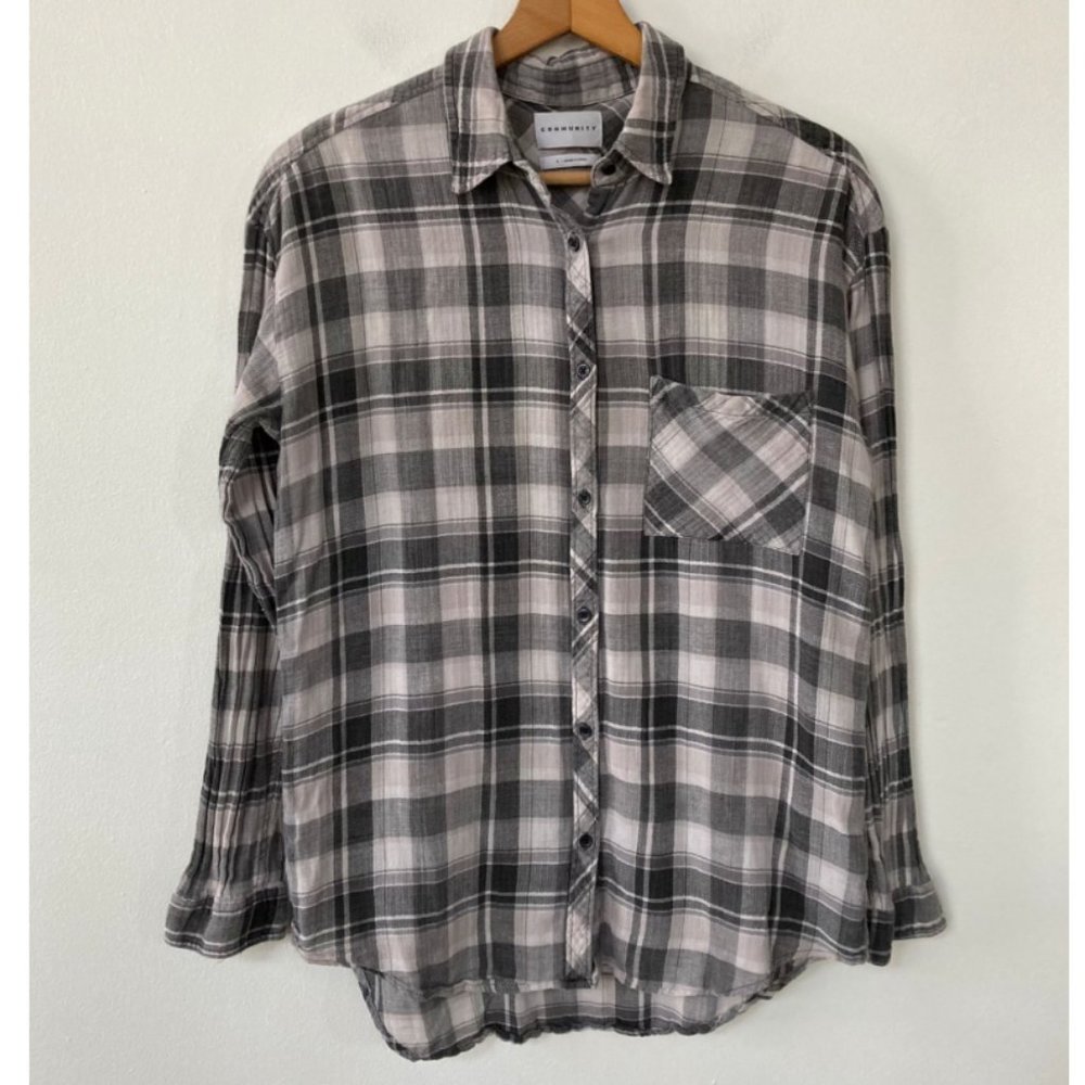 Aritzia Community Veritas Plaid Button Down Shirt